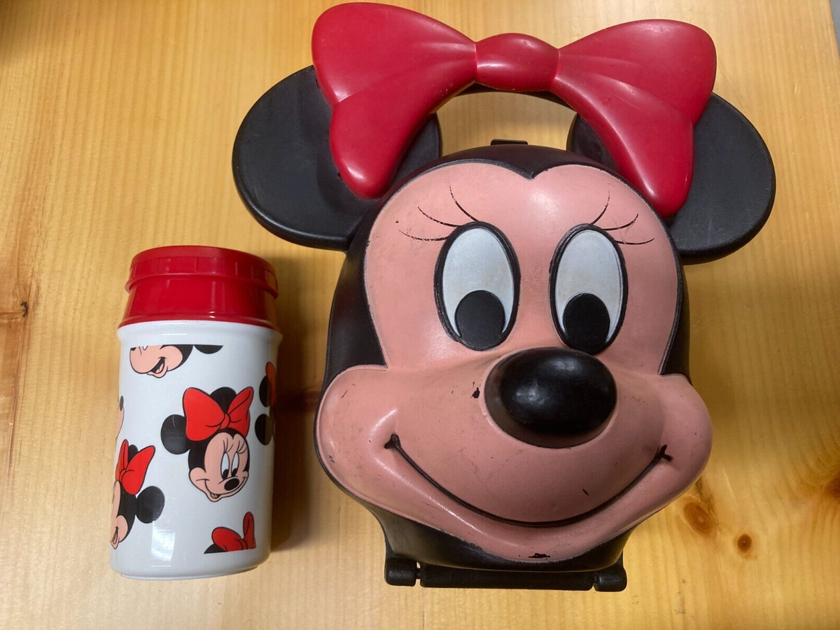 VINTAGE ALADDIN MINNIE MOUSE HEAD PLASTIC LUNCH BOX AND THERMOS | eBay