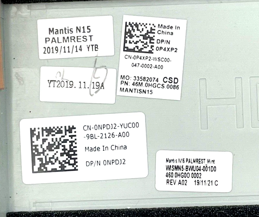 OEM Dell Inspiron 5590 5598 Lilac Palmrest Portuguese Keyboard NPDJ2 0NPDJ2 NEW - Image 4 of 4