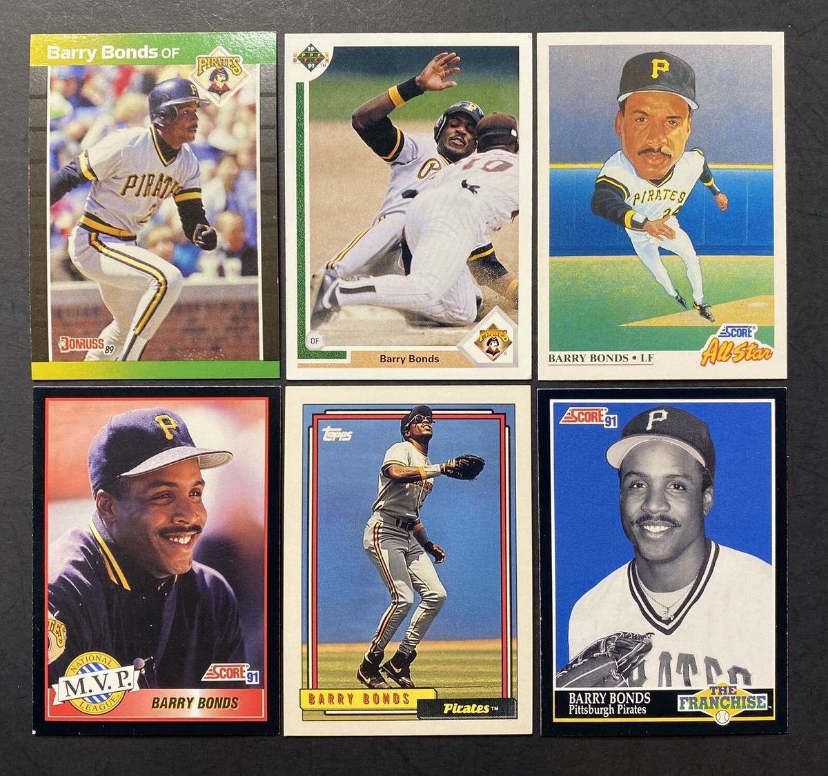 Barry Bonds Lot 6 Baseball Cards Pittsburgh Pirates Topps Upper