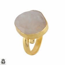 Size 7.5 - Size 9 Adjustable Moonstone 24K Gold Plated Ring GPR1767