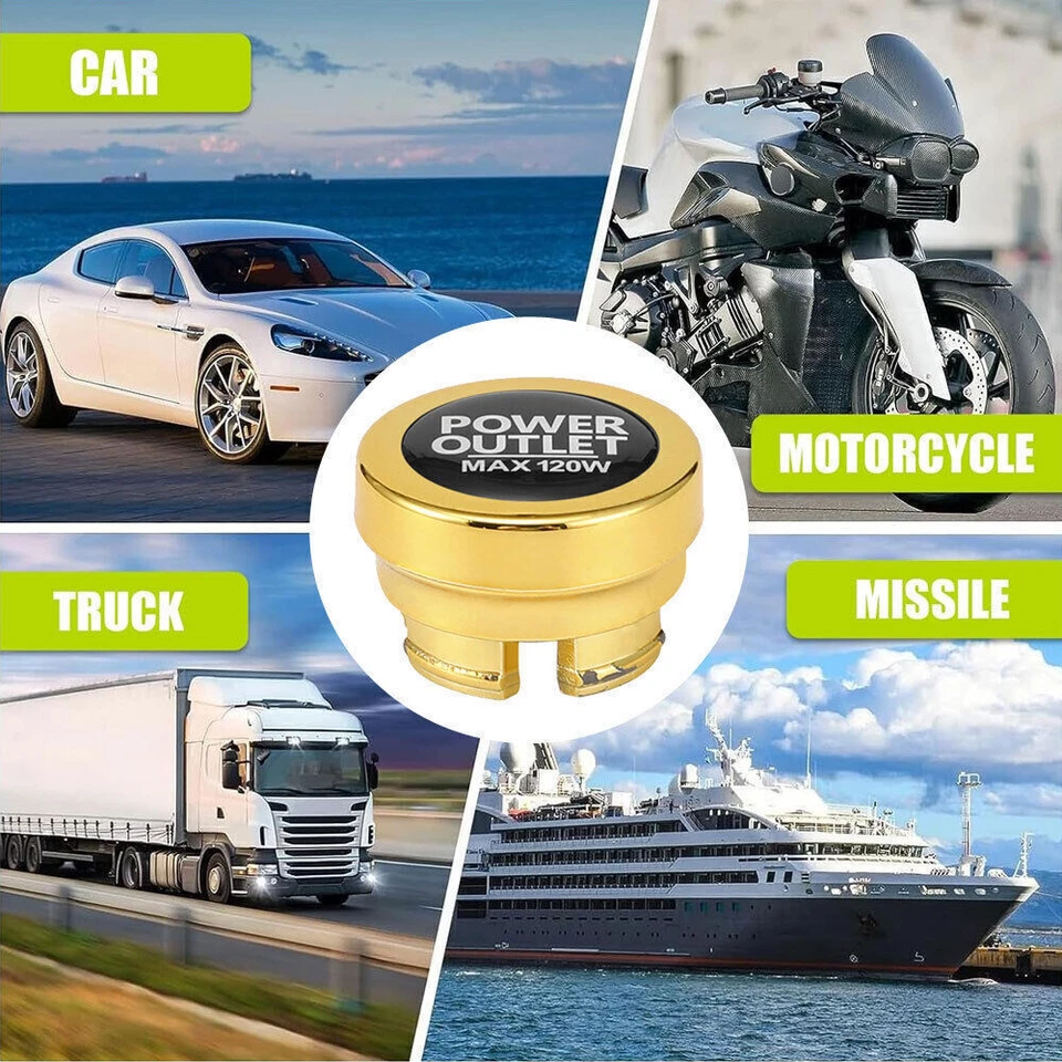 Car Interior Cigarette Lighter Cover Power Outlet Button Socket Plug Cap Cover - Image 3 of 4