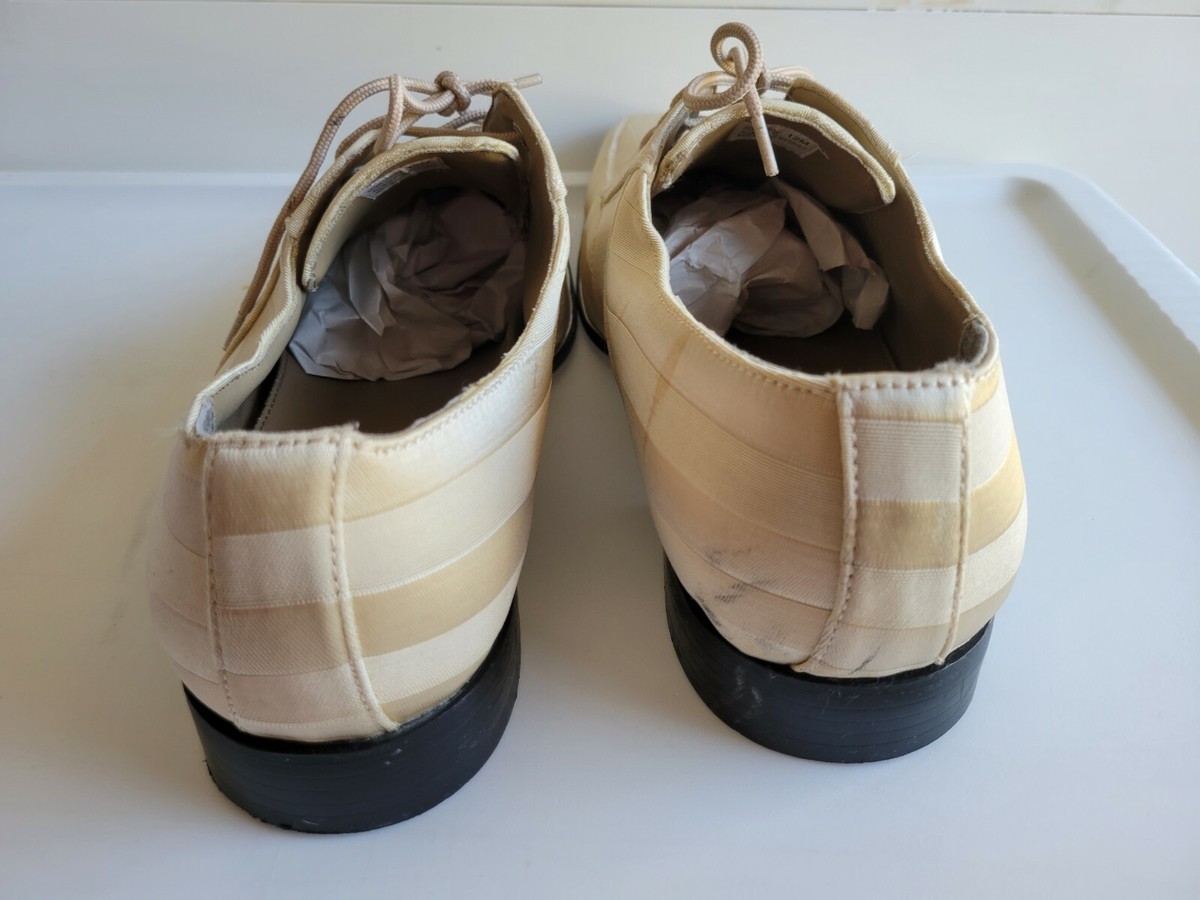 440 club dress shoes 440 Club Shoes Mens 9.5 Dress Bicycle Toe Oxford Yellow Faux Leather Lace  Up