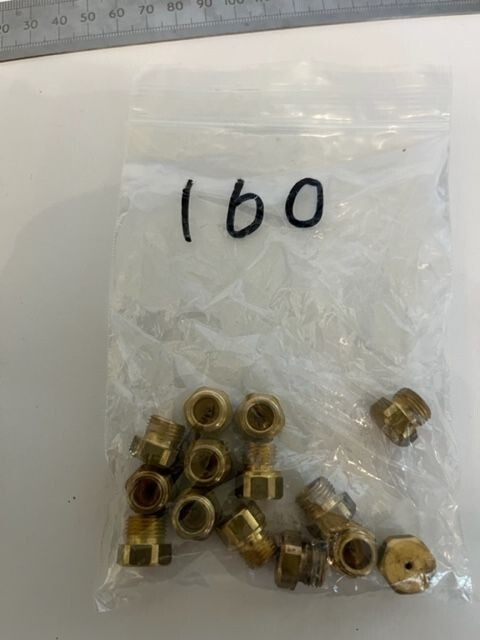 Natural Gas or LPG Propane Jet Nozzle Injector 160 Orifice Size 1.6mm 1off M10*1