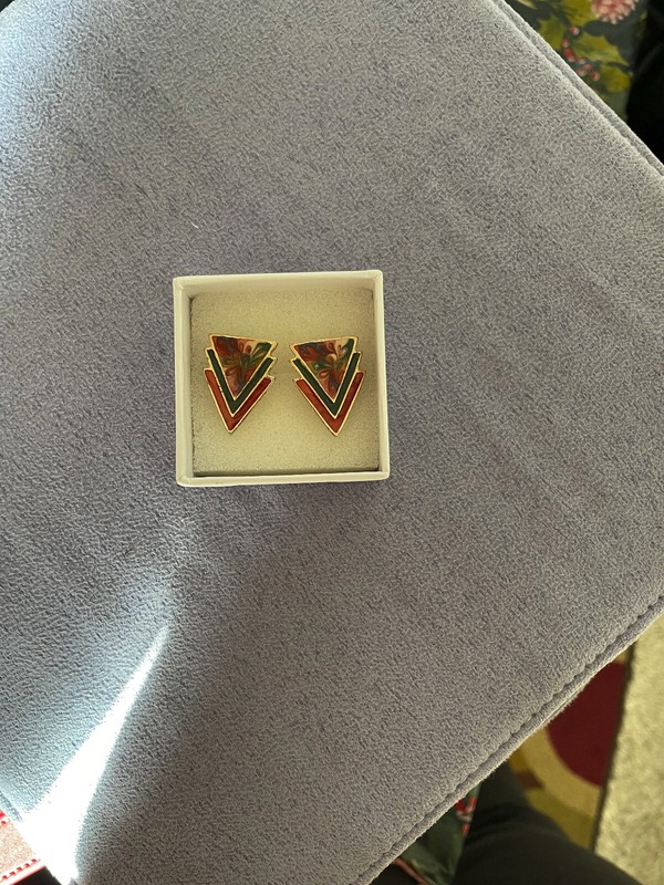 Multi-Color Gold Plated Earrings - Brand New