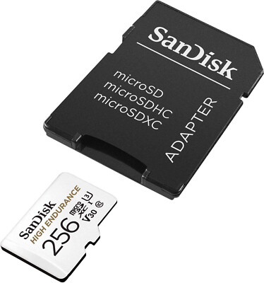 SanDisk High Endurance V30 microSDXC Memory Card  32, 64, 128, 256GB w/ Adapter