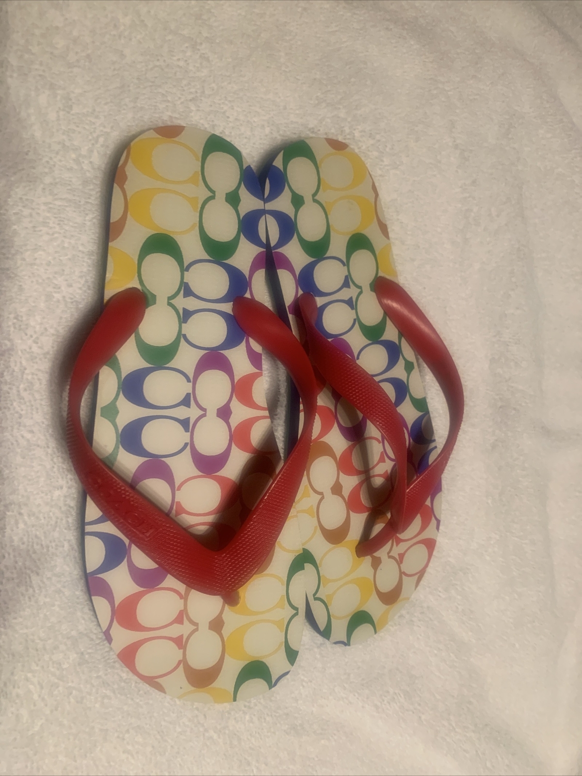 COACH RAINBOW PRIDE FLIP FLOP G3434-SIZE 7- RAINBOW | eBay