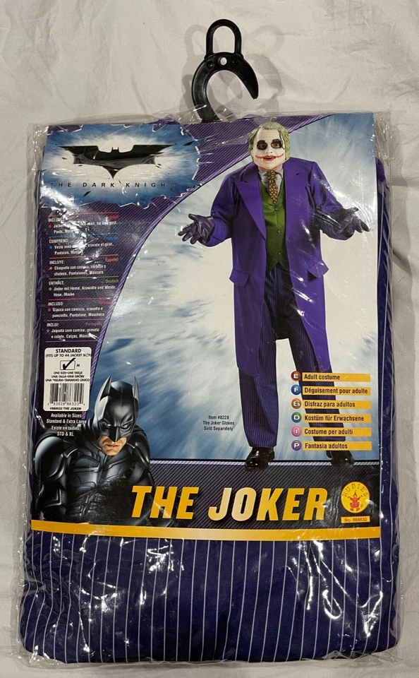 Disfraz de The Joker Adulto CON Máscara, Talla Única Estándar (talla de chaqueta hasta 44), NUEVO Foto 2 de 4