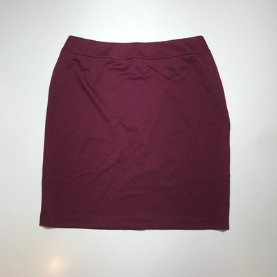 Jones Studio Separates Size 20W Pencil Wine Red Knit Skirt Expandable Waistband