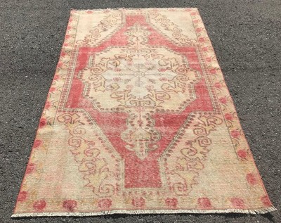 4,2x6,8 ft Vintage Turkish Rug, Area Rug, Beige Wool Rug