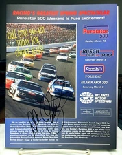 DALE EARNHARDT SR AUTOGRAPHED 8x11 COLOR RACING PHOTO PAGE-1996 PUROLATOR 500 AD