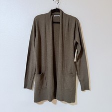 NWT Pink Clover Women  s Size S Green Open Front Cardigan Sweater