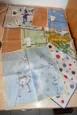 11 neue Vintage Taschent&uuml;cher, Baumwolle und Seide
