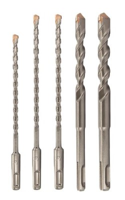 5 Piece 1/4'' SDS Cross Tip Hammer Drill Bit Set