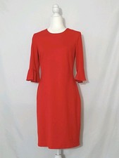 Banana Republic Red Ruffle Half Sleeve Ponte Dress Size 6