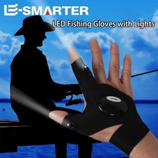 LED Half Finger Glove for Men Women Outdoor Waterproof Night Baitcycling Fishing