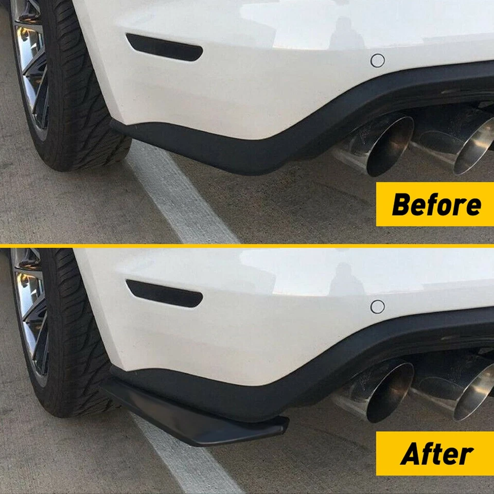 Universal Rear Car Bumper Lips Side Splitter Canard Diffuser Body Spats Spoiler Foto 3 de 4