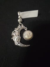 Sarda Artisan of Bali CARVED MOP Sterling Silver Enhancer