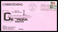 USS GEORGIA SSBN-729 CHRISTENING NOV 6 1982 GROTON CT NAVAL CACHET BX2