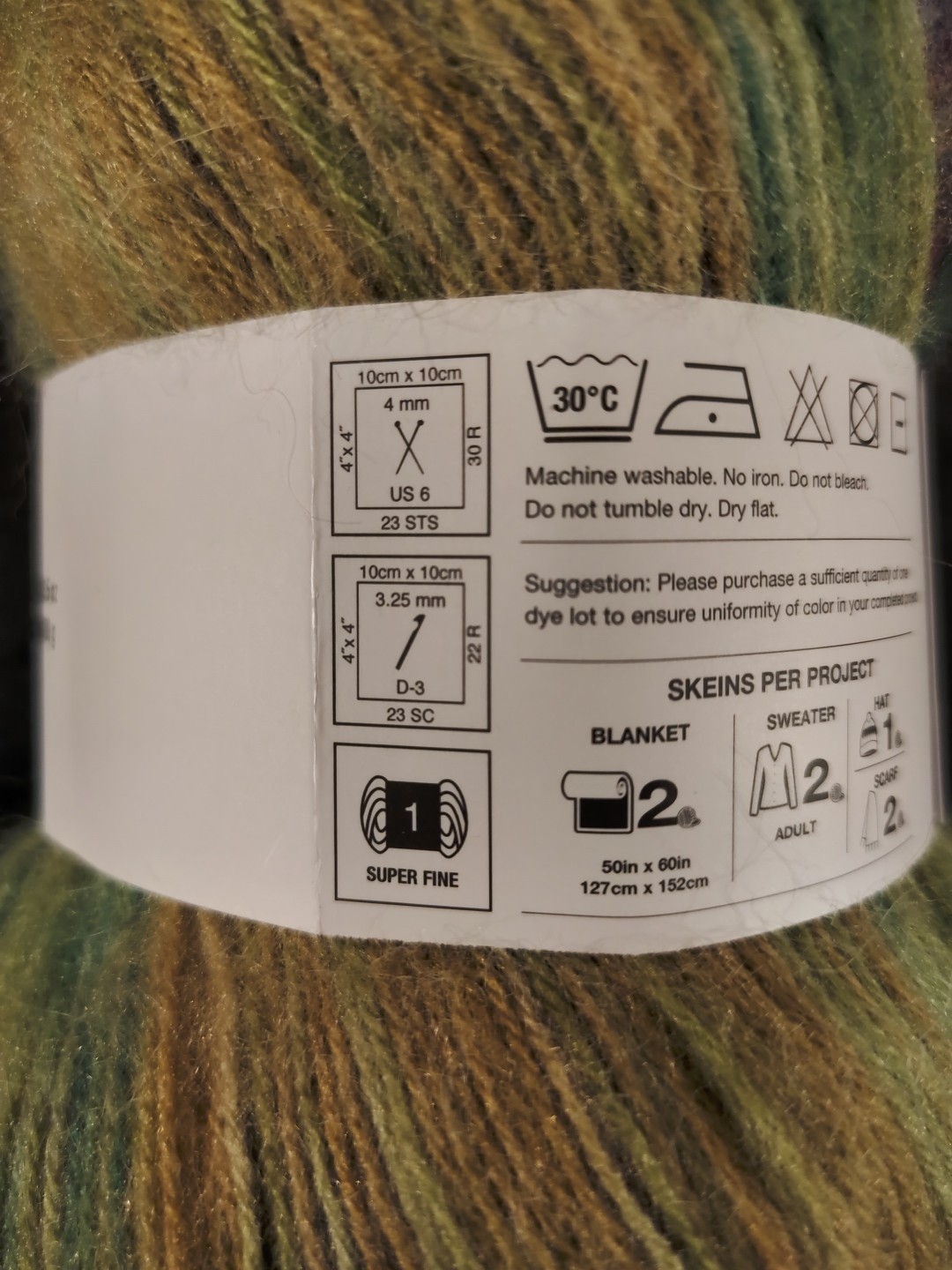 Big Twist BOHO Waterlillies Purple Green Mohair Wool Yarn 590yd Fine Plush