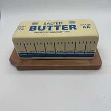 Bigmouth Inc. Salted Butter Stick Shaped Ceramic Butter Dish Kitchen Tabletop