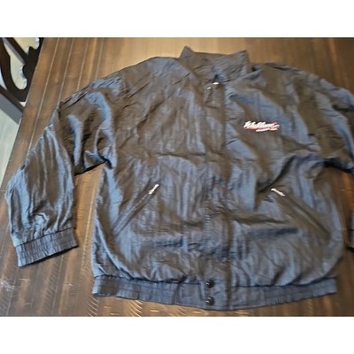 A&v Men Black Washburn Guitars Jacket Rare Full Zip Retro Button Snap Sz Xl
