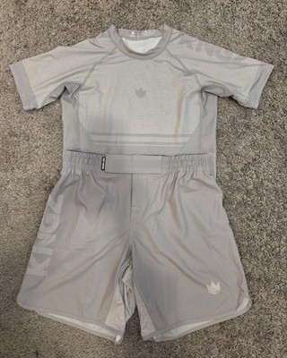 KINGZ KIMONOS GHOST BJJ SHORTS AND RASHGUARD SET FOR GRAPPLING AND MMA