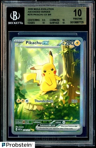 2026 Pokemon Mega Evolution Ascended Heroes #276 Pikachu Ex BGS 10 PRISTINE