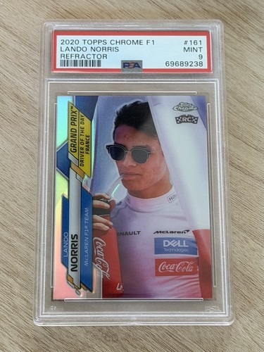 2020 Topps Chrome F1 LANDO NORRIS Refractor Rookie Card #161 PSA 9 MINT Mclaren