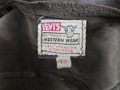 Seltene 50er Jahre Levi's Shorthorn Leder Western ''Rancher'' Jacke. ungefütterter innenraum