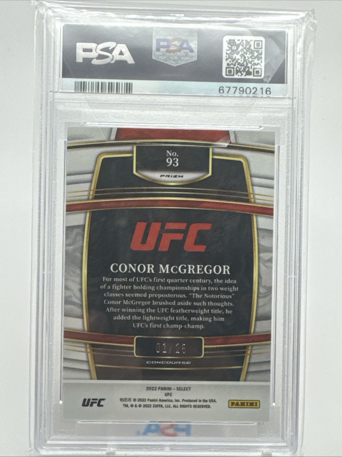 Conor Mcgregor 2022 Select Tie-Die 1/25 PSA-10 UFC  - S-141 view 2