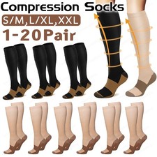 S-XXL Copper Infused Compression Sport Socks 20-30mmHg Pain Relief Men Women Lot