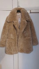 Next Ecru Cream Teddy Borg Coat Size M EU 40/42 New with Tags