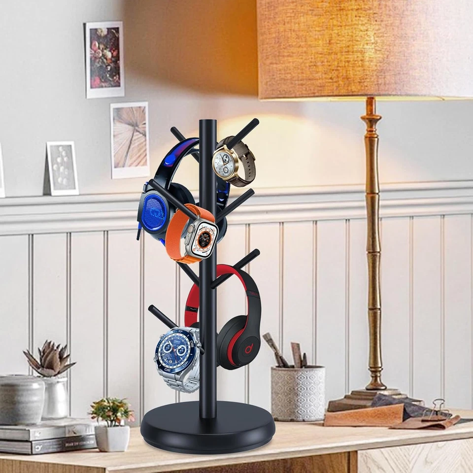 Кружка держатель дерево, новый модернизированный 360 ° повернутый 8 крючков кофе чашка держатель для стойки, - Изображение 2 из 4