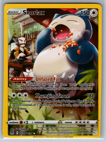 Snorlax TG10/TG30 Holo Lost Origin Trainer Gallery Pokemon NM
