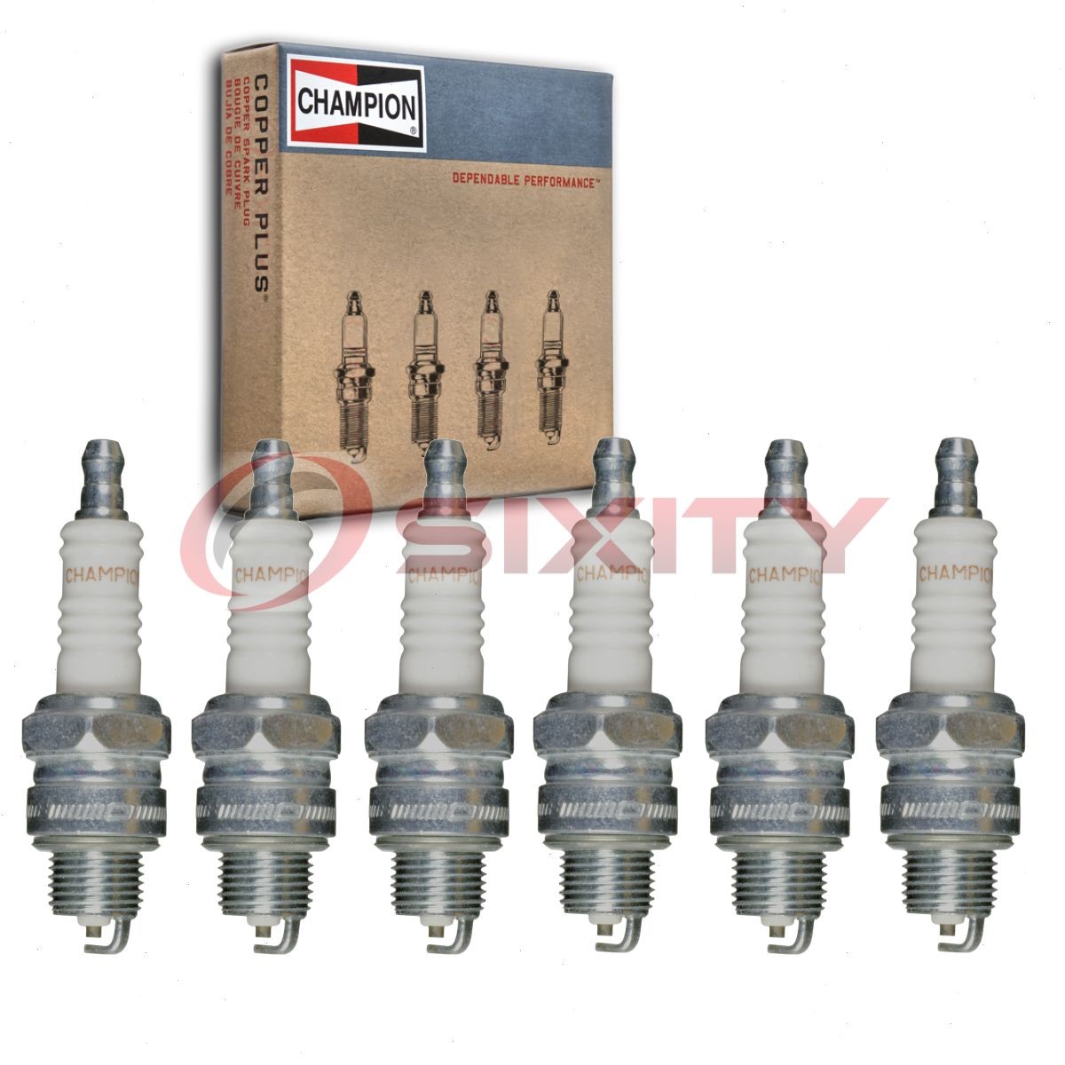 6 pc Champion Industrial Spark Plugs for 1962 Studebaker 7E5 2.8L L6 xe