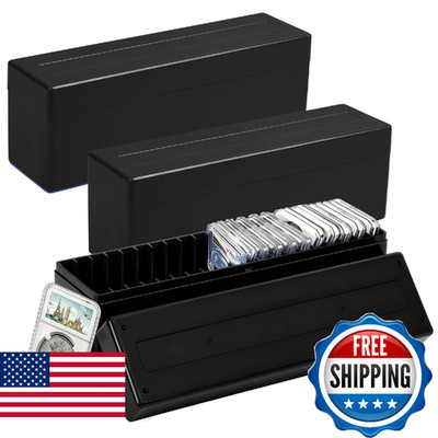 Coin Slab Storage Boxes, 3 Packs Coin Holder Organizer Boxes with 20 Slots, Plas