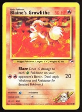 Pokemon Blaine's Growlithe (62) Unlimited Gym Heroes 62/132 DM