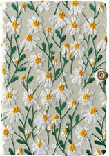 Pretty Sketchbook, A5, Hardcover, Lay-flat, Daisy Notebook, Journal for Women