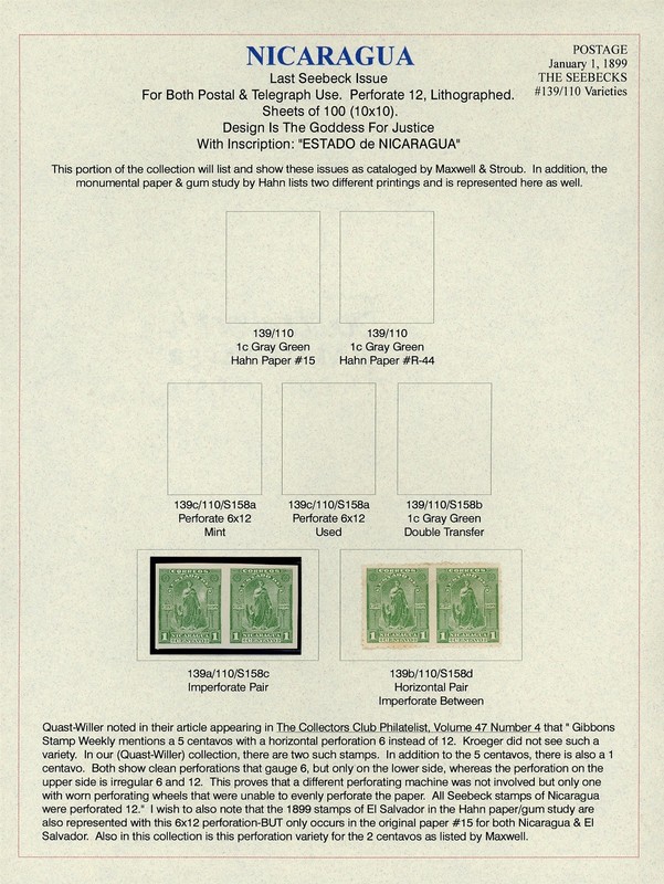 NICARAGUA BYERLEY Specialized Album Page Lot #3 IMPERF & IMPERF BETWEEN $$$