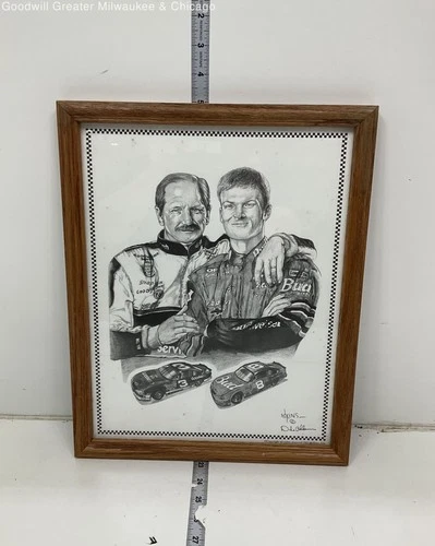 Licensed Black/White Sketch Print "Together Again" Framed by Dale Adkins