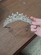 Aurora Borealis Princess Tiara Rhinestone Wedding Tiara for Bride or fun