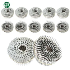 3600Pcs 15Degree Siding Nails 1-1/2” x .092” Collated Wire Coil Full Round Head