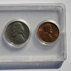 1960 US Coin Year Set: Half-Dollar, Quarter, Dime, Nickel and Cent; Silver — photo 3