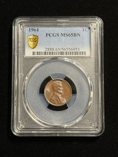 1964 Lincoln Memorial Cent Strong Blue Toning Pcgs Ms65bn Item 445 1964 Lincoln Memorial Cent Strong Blue Toning Pcgs Ms65bn Item 445