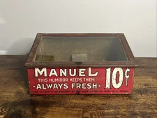 Mazer Cressman Manuel Cigars Glass Top Humidor Store Counter Display 