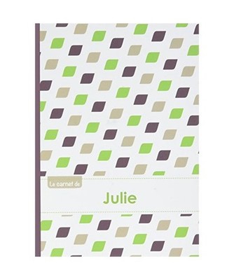 Le carnet de Julie - Lignes, 96p, A5 - Pe´tales Vert Taupe Gris, XXX