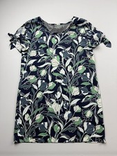 Banana Republic Dress Womens Large Blue Floral Short Sleeve Shift Bow Sleeve