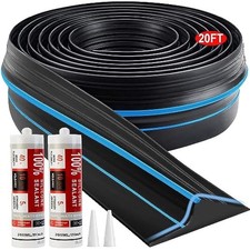 Universal Garage Door Threshold Seal Strip 20FT Kit, Bottom Waterproof Rubber