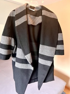 Liu Jo Jeans Kurzjacke/Kurzmantel Schwarz Grau Streifen Gr. M-L
