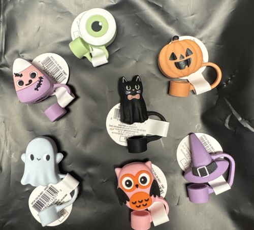 Silikon Strohhalm Topper Zielscheibe, 7er Set Halloween Themen Topper